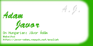 adam javor business card
